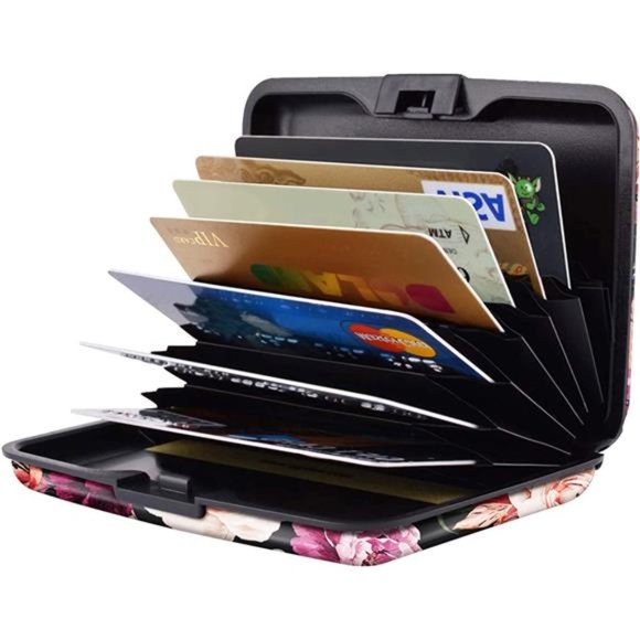 Mini Credit Card Holder, RFID Blocking Slim Hard Card Case ID Case Travel Wallet - Picture 2 of 7